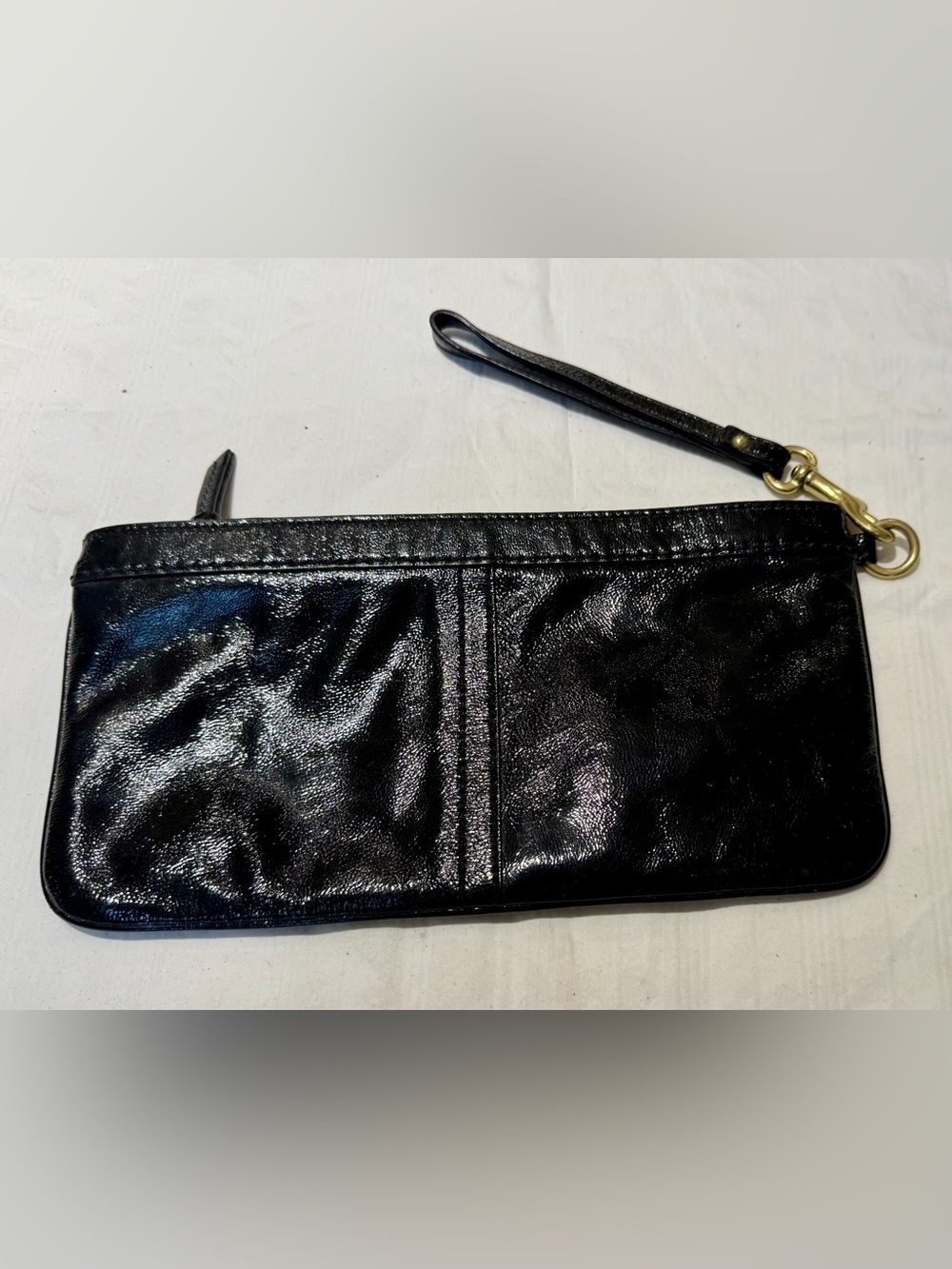 Coach Black patent Leather Wristlet Clutch